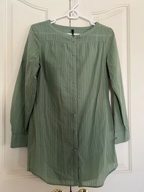 United Colors Of Benetton Sage Green Button-Back Blouse